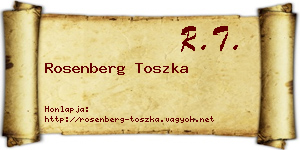 Rosenberg Toszka névjegykártya